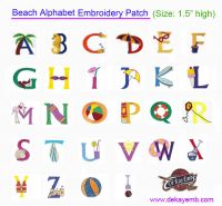 beatch alphabet patc, patch, badges, embroidery insignia, epaulette