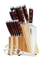 15pcs-Kitchen Knife Set with Block - Pakka Handle