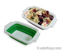 Sell 9" Rectangular TPR plastic Collapsible Bowl-Eco-friendly