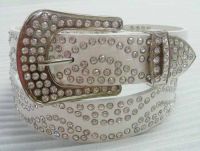 Pu belt with diamantes