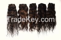 wavy curly russian fede weft hair