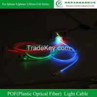 2014 New PLASTIC OPTICAL FIBER Lighting Data And Charging Cable , multi-functional lighting cable