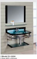 Sell glass basins, PVC (+solid wood+allumin+bamboo) cabinet, mirror