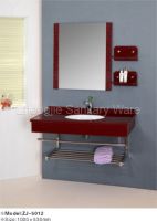 Sell glass basins, PVC (+solid wood+allumin+bamboo) cabinet, and mirro