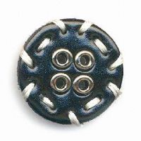 Sell Lead Free Leather Button with Metal Eyelets