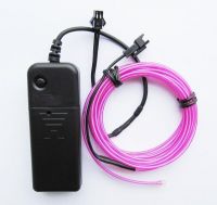 Sell pink  EL wire , high bright, 5mm with batteries pack