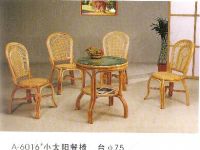 rattan chair and table