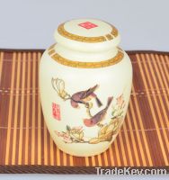 Sell Trees and Birds Porcelain Tea Canister, tea storage jar