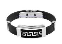 Sell Silicone Bracelet with Stainless Steel Logo
