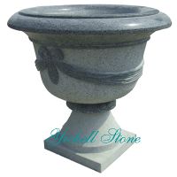 Stone flower pot, stone planter, garden ornament