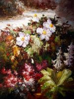 Sell handmade garden oil painting