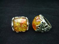 Sell floral engraved ring with ember design