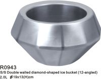 2L stainless steel double walled diamond-shaped ice bucket(12-angled)