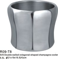 5.5L stainless steel double walled octagonal-shaped champagne cooler