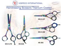 Titanium coated multi colour hairdressing scissors