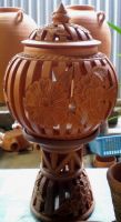 pottery carve lamp