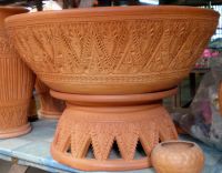pottery carved bowl