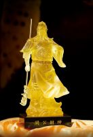 Sell Kwan Kung - standing Crystal Glass Liuli Feng Shui Home Decroration Craft