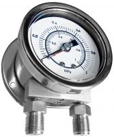 All Stainless Steel Differential Pressure Gauge (Dual Pointers, Scales & Bourdon Tubes Type)