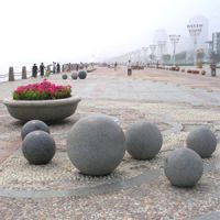 stone ball, landscaping