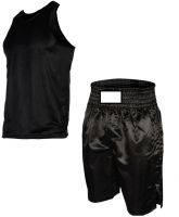 Black Boxing Trunks: Boxing Shorts: Boxing Vest Black.