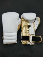 White Gold Grant Model Professional Custom Made Shin Boxing Gloves Printed Any Logo Or Name