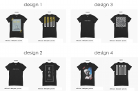 4 Difftent Designs High Quality 3 D Printed Customize T-Shirts Customize Printed Logos.