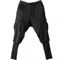 Fleece Black Sweatpants Slim-Fit Zip Pocket Trouser Cargo Pants ASHWAY Sweatpants With Pockets 80% Cotton 20% Polyester