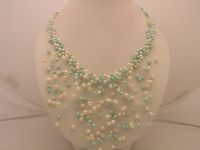 Wholesale illusion necklace with colorful pearls