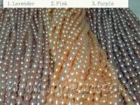 Natural colors rice shape pearl strands, 6-7mm or else sizes