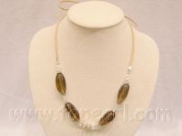 wholesale jewelry -12mm oval faceted crystal beads necklace