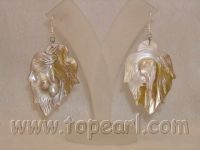 wholesale jewelry -50mm leaf shape shell earrings