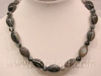 Jewelry wholesale-13-18mm and 8mm black gemstone necklace