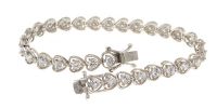 Sterling Silver Jewelry Heart Bracelet w/3mm CZ