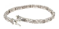 Sterling Silver Jewelry Triangle Bracelet w/Mixed CZ