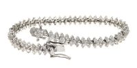Sterling Silver Jewelry Flower Bracelet w/2mm CZ