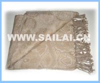 Sell 100% cashmere printed blanket/baby blanket with fringe