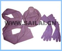 Sell 100% cashmere three peices suits/ cashmere warm set
