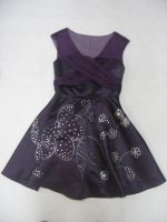women's dress IC nylon cotton evening dress purple