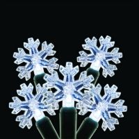 White Snowflake LED String Lights