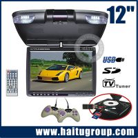 12 Inch Roof Mount/Flip down Car DVD Player