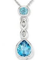 diamond pendant(Blue Topaz & Diamond Pendant
