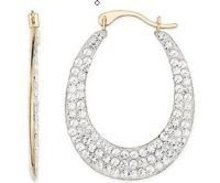 Sell  diamond earring(Gold & white crystals Reversible-EVIE0240)