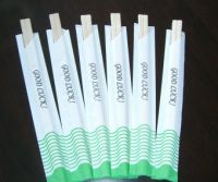 Wooden chopsticks with paper bag
