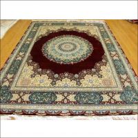 Handmade Silk Rug Carpets for Sale 8X10 Area Rugs Gold Red 240L 400kpsi Double Knotted Oriental Persian Design Chinese Factory Manufacturers