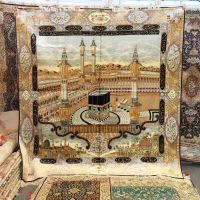 Mekka Islamic Islam Mosque Wall Hanging Tapestry Carpet Handmade Hand Knotted Prayer Silk Rug