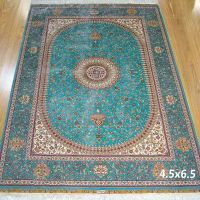 Handmade Hand Knotted Oriental Persian Silk Carpet Rug