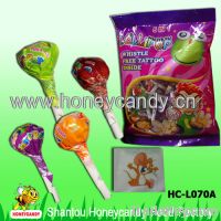 21g Bubble Gum Lollipop with Tattoo