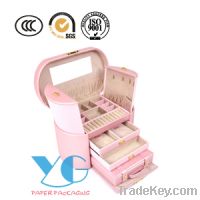 Fashion cosmetic paper box with mirror and drawer