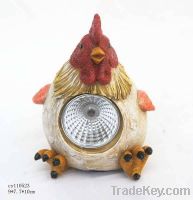 resin decorative hen with solar light